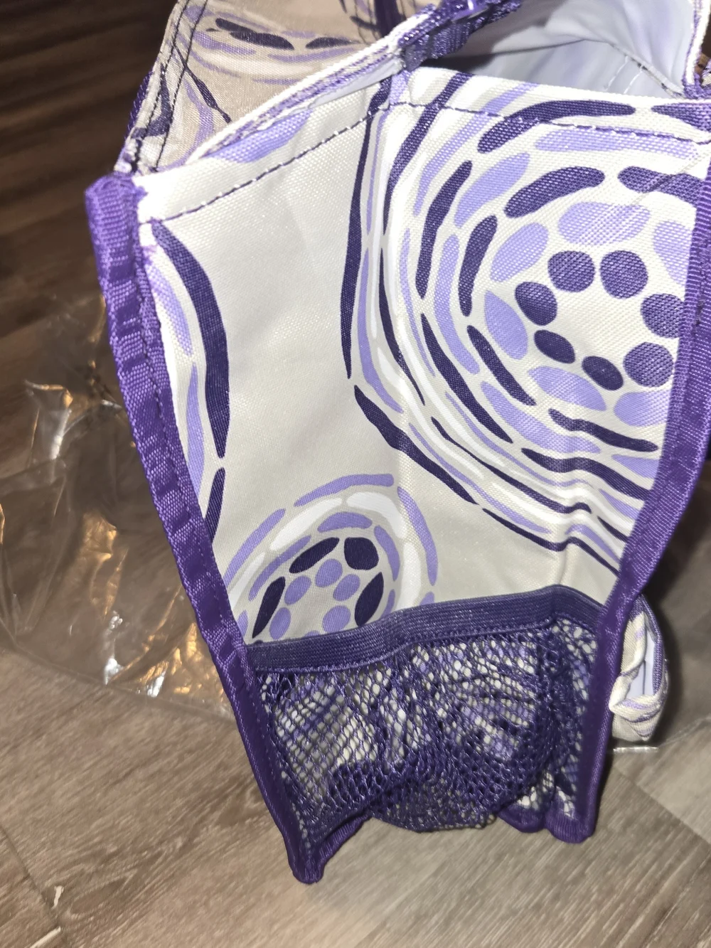 Thirty One Purple Geo Pop Retired Organizing Utility Tote Bag New